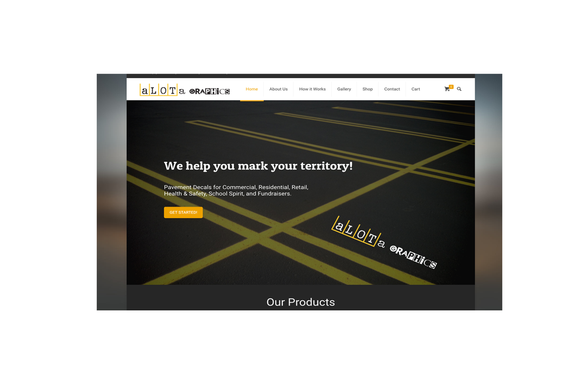 Alotagraphics.com webpage home page