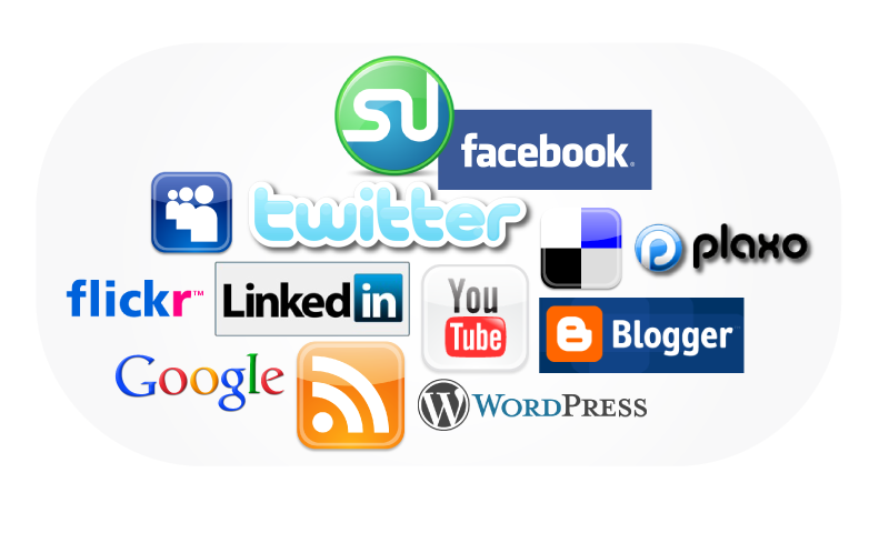 social media banners and icons and logos