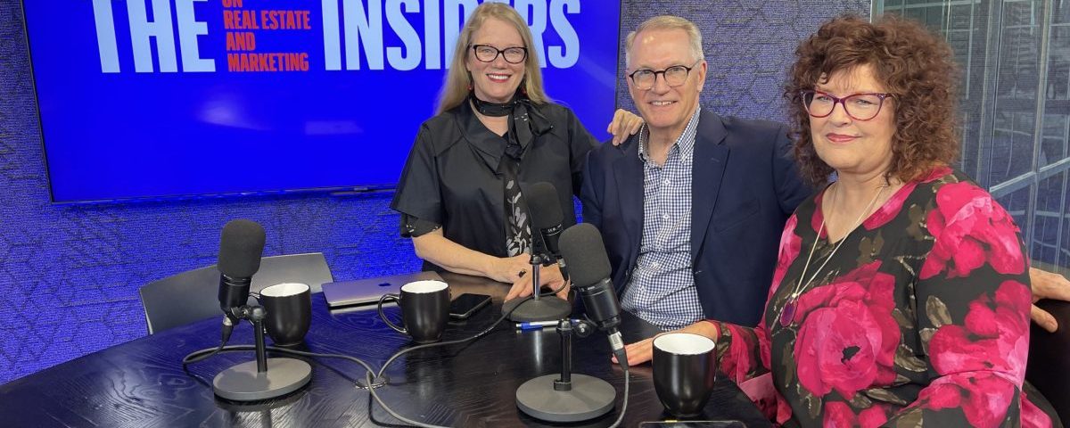 sandy hibbard with marc miller and denise ackerman on the set of the Insiders on real estate and marketing