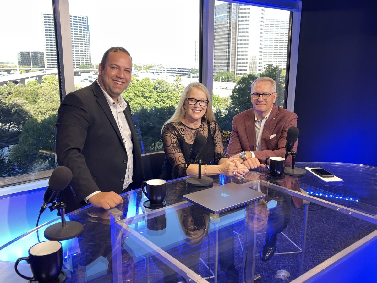 michael pyburn with sandy hibbard and marc miller on the set of the insiders on real estate and marketing
