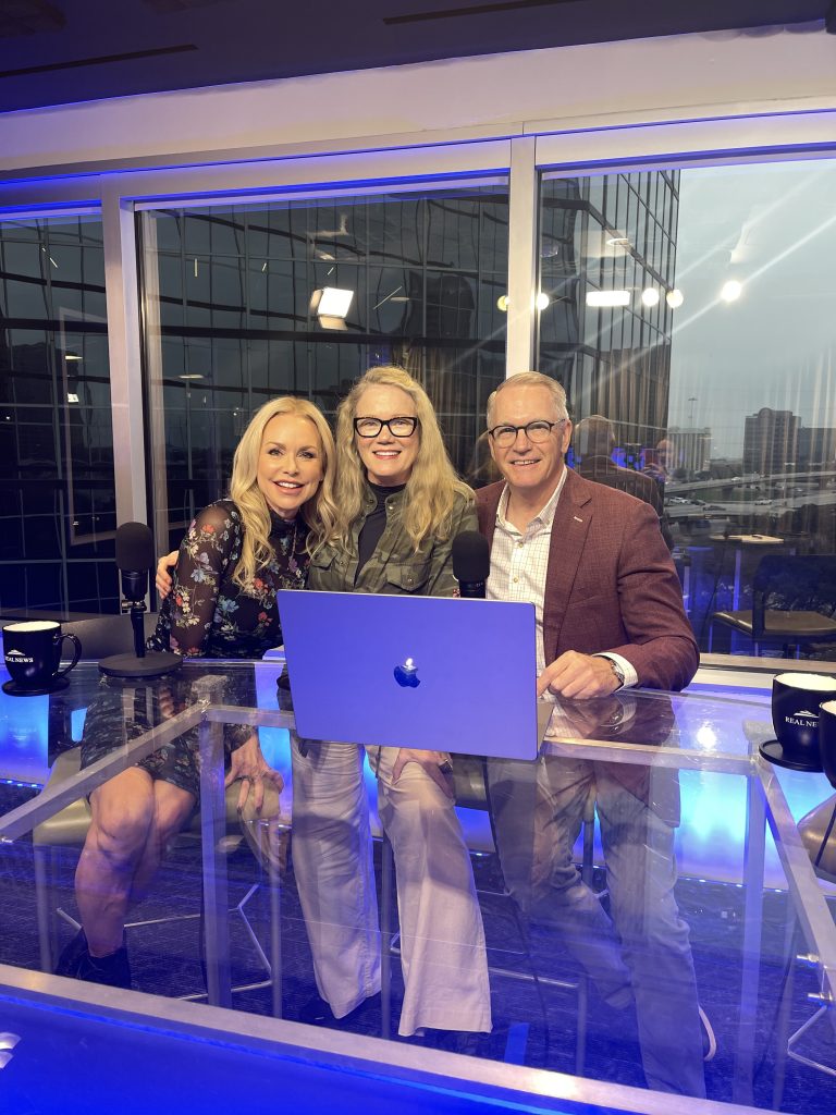 amberly lago with sandy hibbard and marc miller on the set of the insiders on real estate and marketing