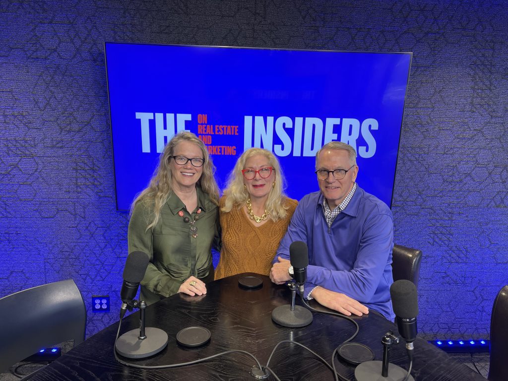 sandy hibbard candy evans and marc miller on the set of the insiders podcast